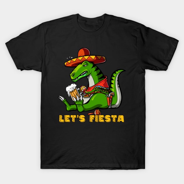 Mexican T-Rex Dinosaur T-Shirt by underheaven